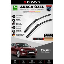 Drs Tuning S-Dizayn Peugeot 508 Sedan Ön Cam Silecek Seti 2010-2015 Premium Araca Özel 65-65 cm A+ Kalite