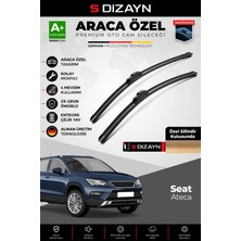 Drs Tuning S-Dizayn Seat Ateca Ön Cam Silecek Seti 2016 Üzeri Premium Araca Özel 65-45 cm A+ Kalite
