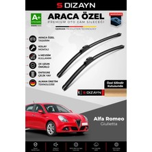 Drs Tuning S-Dizayn Alfa Romeo Giulietta Ön Cam Silecek Seti 2010-2020 Premium Araca Özel 60-45 cm A+ Kalite