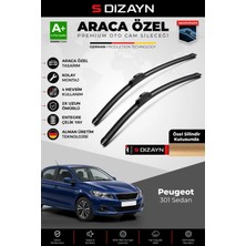 Drs Tuning S-Dizayn Peugeot 301 Sedan Ön Cam Silecek Seti 2012 Üzeri Premium Araca Özel 60-40 cm A+ Kalite