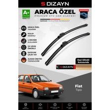 Drs Tuning S-Dizayn Fiat Tipo Ön Cam Silecek Seti 1987-1995 Premium Araca Özel 48-48 cm A+ Kalite