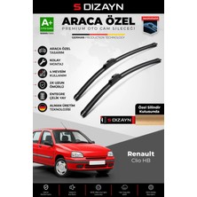 Drs Tuning S-Dizayn Renault Clio Hb Ön Cam Silecek Seti 1994-1998 Premium Araca Özel 50-50 cm A+ Kalite