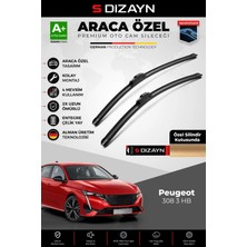 Drs Tuning S-Dizayn Peugeot 308 3 Hb Ön Cam Silecek Seti 2021 Üzeri Premium Araca Özel 60-40 cm A+ Kalite