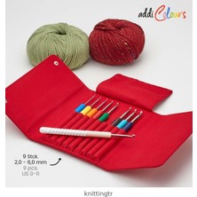 Addi Colours 9'lu Plastik Saplı Yün Tığ Seti - 648-2