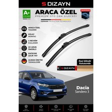 Drs Tuning S-Dizayn Dacia Sandero 3 Hb Ön Cam Silecek Seti 2020 Üzeri Premium Araca Özel 60-40 cm A+ Kalite
