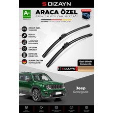 Drs Tuning S-Dizayn Jeep Renegade Ön Cam Silecek Seti 2014 Üzeir Premium Araca Özel 55-50 cm A+ Kalite