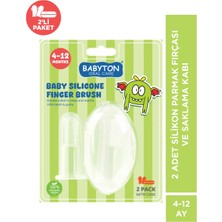 Babyton 2 Adet Silikon Parmak Fırçası – Diş Fırçalama ve Diş Kaşıma Özellikli + Saklama Kabı