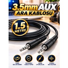 3.5mm Aux Kablo 1.5 Metre / Erkek To Erkek / Bilgisayar, Macbook, Mp3, Araba, Tv, Cep Telefonu, Hoparlör Uyumludur