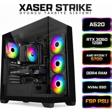 Xaser Strike X20 Ryzen 7 5700 16GB Ram 1tb M.2 Nvme SSD 12GB RTX3060 Masaüstü Oyuncu Bilgisayarı