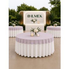 İlmek Lavanta Premium Masa Örtüsü Kapağı - Restoran, Otel, Düğün Salonu ve Organizasyonlar için