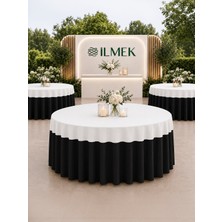 İlmek Beyaz Premium Masa Örtüsü Kapağı - Restoran, Otel, Düğün Salonu ve Organizasyonlar için