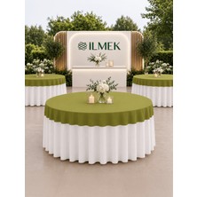 İlmek Haki Premium Masa Örtüsü Kapağı - Restoran, Otel, Düğün Salonu ve Organizasyonlar için