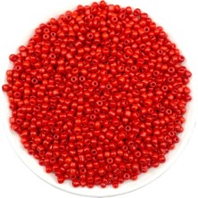 Hedef Bijuteri Kırmızı Renk Mat Cam Kum Boncuk 50 Gram Renkli Plastik Takı Yapım Malzemesi 600 Adet