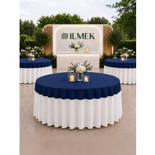 İlmek Gece Mavisi Premium Masa Örtüsü Kapağı - Restoran, Otel, Düğün Salonu ve Organizasyonlar için