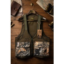 Faz Av Forest x Kamuflaj Avcı Yeleği Çift Cepli Fermuarlı Erkek Outdoor Yelek
