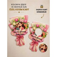 Etiket Dükkanı Anneler Günü Özel Tasarım Çiçek Buketi Kart 10 Adet