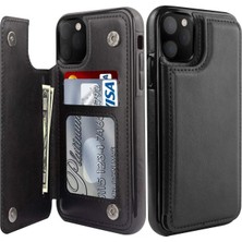 Desingshop Deri Cepli Kılıf iPhone 11 Çoklu Kart Tutucu Telefon Kılıfı