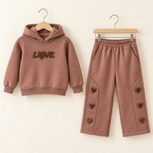 Masal Bebe Kids Love Nakışlı 3 Ip Şardonlu Kız Takım