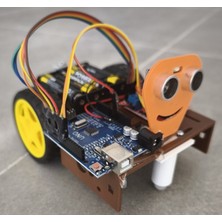 OEM Engelden Kaçan Robot Kiti Arduino Uno Ultrasonik Sensörlü Eğitici Robotik Kodlama Stem Seti