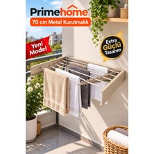 Prime Home Duvara Monte Katlanabilir Çamaşır ve Havlu Kurutmalık - Alüminyum Askılı 70 cm  Paslanmaz 5 Gözlü Bej