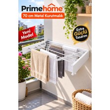 Prime Home Duvara Monte Katlanabilir Çamaşır ve Havlu Kurutmalık Alüminyum Askılı 70 cm Paslanmaz 5 Gözlü Beyaz