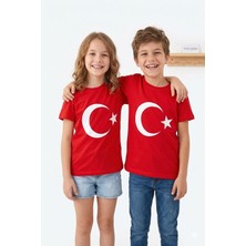 Şımarık Mojo Unisex Türk Bayrağı Baskılı Kısa Kol T-shirt 9843 Kırmızı