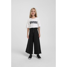 Escabel Kız Çocuk 5-14 Yaş Cow Girl Püsküllü  Kısakol T-Shirt Siyah