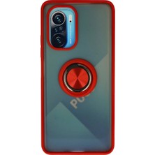 Bezos Xiaomi Redmi K40 Uyumlu Kılıf Montreal Yüzüklü Silikon Kapak - Kırmızı