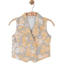 Nk Kids Kız Çocuk 8-14 Yaş Soyut Çicek Baskılı Yelek Sarı