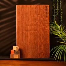 Carlo Pablo %100 Doğal El Yapımı End Grain Kesme Tahtası Premium Bubinga Gül Ağacı 45x30x4 cm, Antibakteriyel Çizilmez Yüzey, Su Geçirmez (Avrupa'da Üretilmiştir)