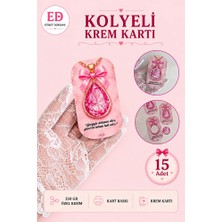 Etiket Dükkanı Pembe Elmas Krem Kartı | Özel Kesim 15 Adet