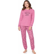 Royam Modalove Kadın Raporlu Interlok Kumaş Kışlık Uzun Kol Pijama Takımı 8753
