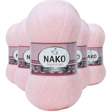 Bin1çeşit 5 Adet Angora Lüks El Örgü Ipi Pembe 11502