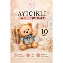 Etiket Dükkanı Ayıcıklı Özel Kesim Kolonya ve Hediyelik Kartı | 10 Adet