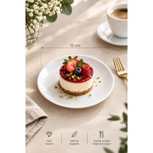 Güral Porselen Otel 12 Adet 15 cm Düz Tatlı Tabak EO15DU