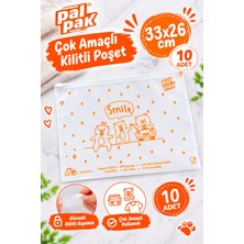 Palpak Bebek ve Çocuk Ürünleri Için Ayıcık Desenli Fermuarlı Saklama Torbası ( 26X33 cm ) 10 Adet