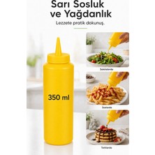 Ezupack Plastik Yağlık Sosluk 350 ml Yağdanlık Ketçap Mayonez Hardal ve Sos Şişesi Şeffaf Sarı Beyaz