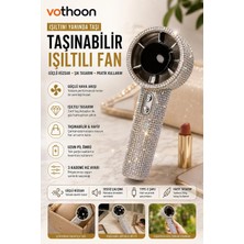 Dorasan Taşınabilir Fan Kristal Yapay Elmas El Vantilatörü Mini Kişisel El Tipi Fan Işıltılı Soğutma Küçük Fan