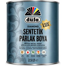 Düfa Diamond Lüx Sentetik Parlak Boya Beyaz 2,5 L – Ahşap ve Metal Yüzeyler Için Iç ve Dış Mekan Boyası