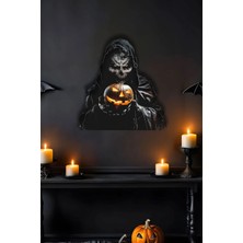 Steelartdec Halloween Korkunç Metal Tablo – Işıklı Duvar Dekoru