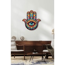Steelartdec Renklerin Sihri Hamsa Metal Tablo – Soyut Modern Duvar Dekoru