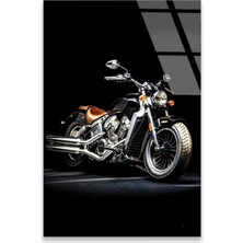Steelartdec Krom Cruiser Motosiklet Stüdyo Cam Tablo