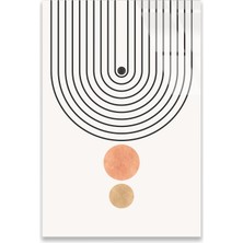 Steelartdec Minimalist U Çizgi ve Iki Daire Boho Cam Tablo