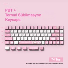 Silabor 74 Tuşlu Pbt Keycaps Çizgi Film Anime Klavye Tuş Takımı Tüm Mekanik - Manyetik Klavyeler ile Uyumludur.