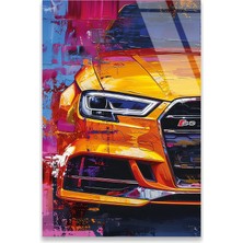 Steelartdec Renkli Audi Yağlı Boya Pop Art Cam Tablo