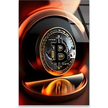 Steelartdec Bitcoin Altın Coin 3D Cam Tablo