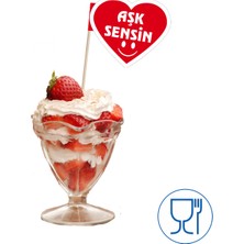 Home BAYRAK KÜRDAN 10 Cm, 50 Adet - Aşk Sensin Kalp Model Bayrak Kürdan
