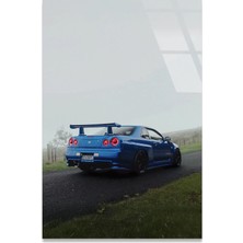 Steelartdec Nissan Skyline Gtr Cam Tablo – Jdm Spor Araba Duvar Dekoru