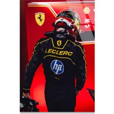 Steelartdec Leclerc F1 Ferrari Cam Tablo – Formula 1 Duvar Dekoru