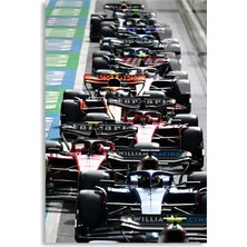 Steelartdec Formula 1 Başlangıç Gridi F1 Cam Tablo – Formula 1 Duvar Dekoru